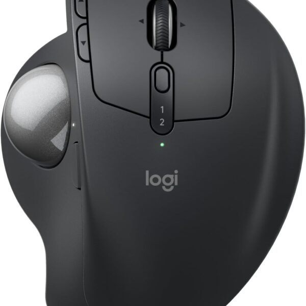 Logitech MX Ergo S Advanced Wireless Trackball Mouse, USB-C Rechargeable Wireless Ergonomic Mouse with Bluetooth and Encrypted Dongle, 6 Programmable Buttons, for PC/Mac - Graphite