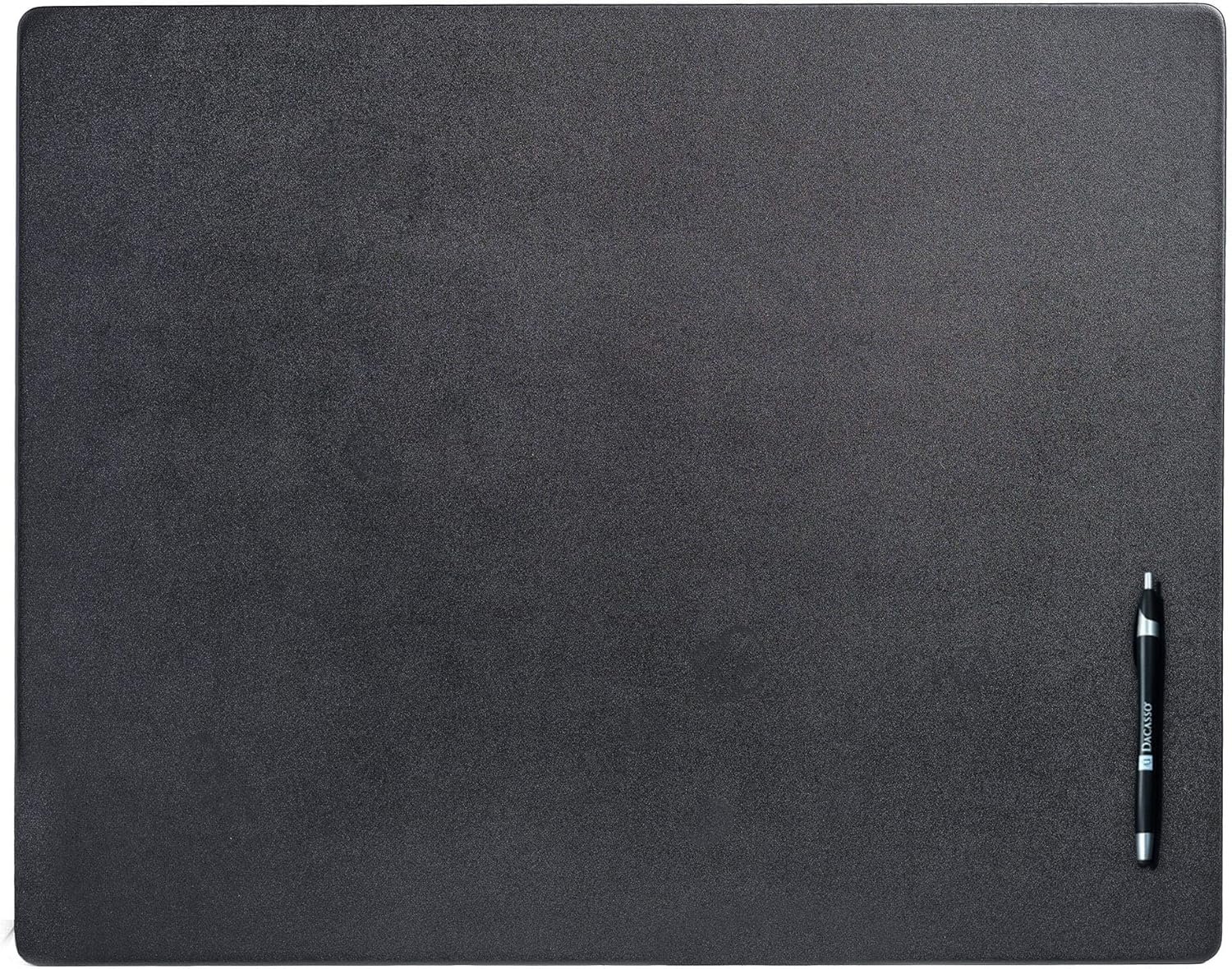 Black Leather 24" x 19" Desk Mat Without Rails