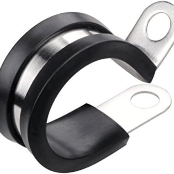 LOKMAN 20 Pack 1/2 Inch Stainless Steel Cable Clamp, Rubber Cushioned Insulated Clamp, Conduit Wire Holder Strap Clips for Tube, Pipe or Wire Cord Installation